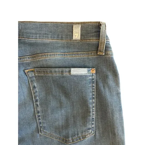 7 FOR ALL MANKIND STRETCH CROPPED BOOT JEANS SIZE 31 - Picture 6 of 7